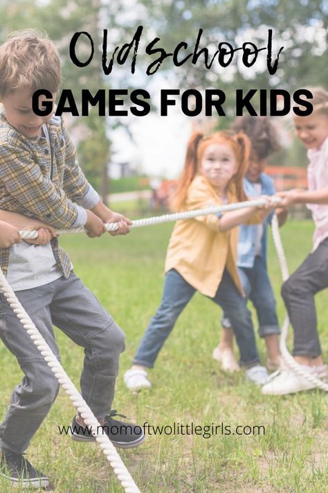 A great list of fun Old school games for kids, indoor games and outdoor games.  #outdoorgames #indoorgames #gamesforkids #oldschool #kidsplaying #playoutdoors Fun Games For Kids Indoors, Kids Indoor Games, Games For Kids Indoor, Old School Games, School Games For Kids, Old Fashioned Games, Outside Games, Outdoor Games For Kids, Childhood Games