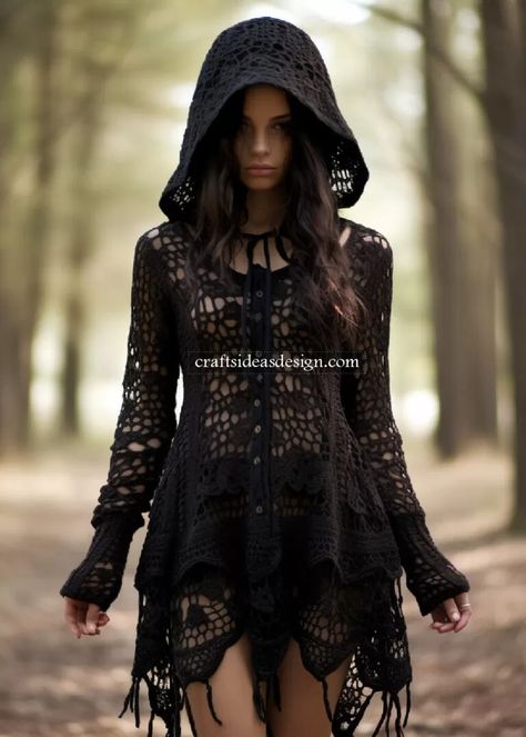 10 Crochet dress with a hood Ideas  - Crafts Ideas Dress With A Hood, Crochet Coat Pattern, Hood Ideas, Strega Fashion, Crochet Hood, Date Night Outfit Ideas, Trendy Date Night Outfit, Night Outfit Ideas, Crochet Hoodie