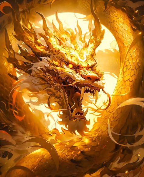 Golden Dragon Tattoo, Legendary Animals, Fire Snake, Legendary Dragons, Japanese Dragon Tattoos, Dragon Warrior, Golden Dragon, Japanese Dragon, Gold Dragon