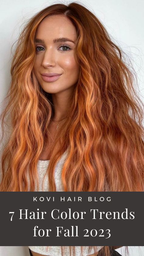 7 Hair color trends for fall 2023 including cowboy copper and cherry cola hair Dimensional Red Hair Copper, Warm Copper Hair, Level 7 Hair Color, Bright Red Hair Color, Cola Hair, Cherry Cola Hair, Pretty Red Hair, Cowboy Copper, Pumpkin Hair