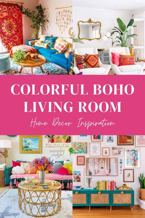 colorful boho living room ideas for home decor projects Colorful Vintage Boho Decor, Colourful Bohemian Decor, Bohemian Colorful Living Room, Colorful Boho Wall Decor, Colorful Bohemian Decor, Boho Living Room Colors, Boho With Color, Colorful Boho Living Room Inspiration, Boho Living Room Wall Colors