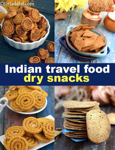 Indian Travel Food Dry Snacks Recipes | 90 Dry Snack Ideas for Road Trips | Indian Vegetarian Snacks to Pack for Trip | Healthy Dry Snacks, Dry Snacks Recipes Indian, Indian Dry Snacks, Indian Namkeen, Snacks For Traveling, Indian Snacks Recipes, Jar Snacks, Traveling Snacks, Teatime Snacks