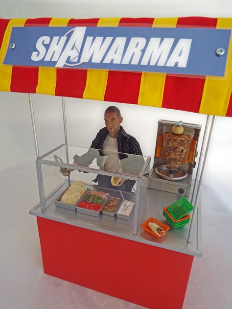 Commissioned 1:6 Scale Shawarma Stand by OSS Shawarma Shop Design Ideas, Shawarma Shop Design, Vietnam Street Food, Food Stall Design, Juice Bar Design, Deck Bar, Container Restaurant, Cafe Menu Design, Mobile Food Cart