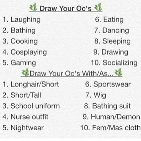 Comment below your OC and a number! (I'll draw animal OCS as humans) okay..... Bye! ^u^ Comics Sketch, Drawing Memes, Drawing Challenges, Draw Your Oc, Oc Drawing, Art Challenges, Oc Challenge, Art Style Challenge, Drawing Ideas List