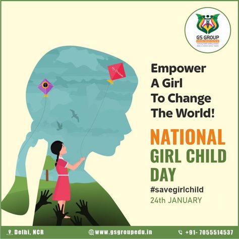 National Girl Child Day 2023 National Girl Child Day, Girl Child Day, Children's Day Poster, Empowering Girls, Book Wallpaper, Equal Opportunity, Girl Day, Child Day, Model Making