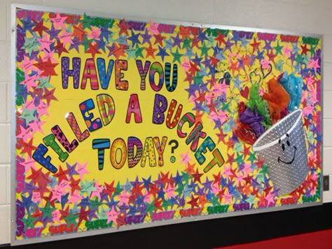 Ray Childers Elementary School, Hickory, NC #bucketfilling Bucket Filler Bulletin Board, Kindness Bucket, Bucket Filler Activities, Counseling Bulletin Boards, Bucket Fillers, Fill Your Bucket, Bucket Filler, School Climate, Bucket Filling