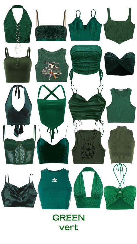 #darkgreen 💚 Summer Outfits Black Woman, Korean Summer, Summer Outfits Black, Green Crop Top, Cute Dress Outfits, Casual Preppy Outfits, Shein Outfits, Quick Outfits, Outfits 2023