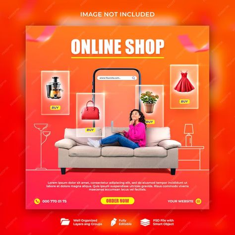 Premium PSD | Creative online shop social media design Shop Social Media Design, Fire Horse, Media Design, Social Media Design, Hair Treatment, Online Shop, Mask, Social Media, Media