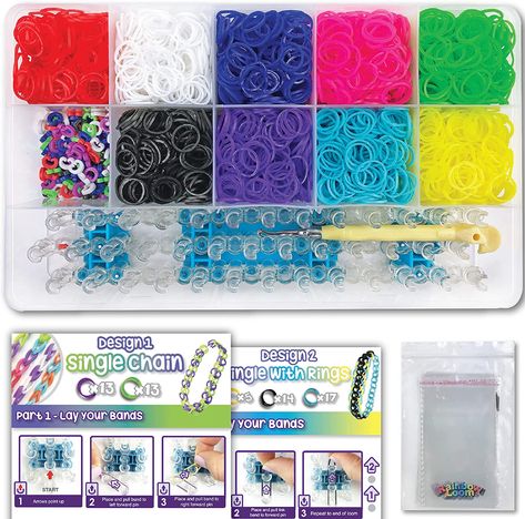 Bracelet Instructions, Rubber Band Crafts, Rainbow Loom Creations, Band Bracelets, Manual Design, Bracelet Craft, Rainbow Loom Bracelets, Rubber Band Bracelet, Bracelet Kits