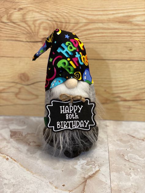 Birthday Tiered Tray, Birthday Gnomes, Birthday Gnome, Fun Happy Birthday, Gnome Birthday, Gnome Images, Lover Birthday, Send To A Friend, Happy 80th Birthday