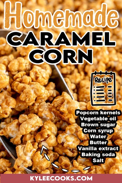 Master the art of making Homemade Caramel Corn! This easy, fool-proof recipe is perfect for holidays, gifts, or movie marathons. Sweet, crunchy, and oh-so-delicious. Pin this for your next snack craving! Carmel Corn With Karo Syrup, Carmel Corn Recipe Homemade, Carmel Corn Recipe, Easy Caramel Corn Recipe, Best Caramel Corn, Homemade Caramel Corn Recipe, Carmel Popcorn, Caramel Corn Recipe, Homemade Caramel Corn