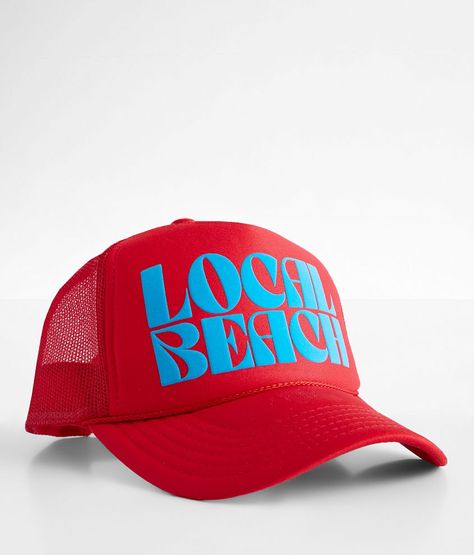 Local Beach Summer Trucker Hat - Women's Hats in Red | Buckle Trendy Red Trucker Hat, Summer Trucker Hat, Trucker Hat Outfit, Red Trucker Hat, Beach Products, Weekend Ideas, Kinds Of Hats, Women's Hats, Hat For Women