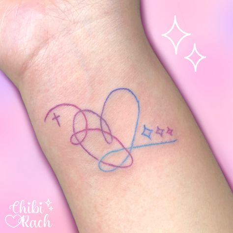 Ombré rainbow bts love yourself heart tattoo done by me, @chibirach chibirachtattoo@gmail.com Rainbow Heart Tattoo, Heart Tattoo Wrist, Love Yourself Tattoo, Twin Tattoos, Bts Tattoos, Scar Tattoo, Matching Sister Tattoos, Small Tats, Shape Tattoo