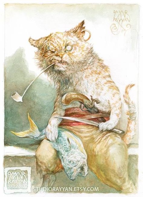 sorcerersskull: “Art by Omar Rayyan ” Omar Rayyan, Drawing Of A Cat, March Hare, Rabbit Art, Art And Illustration, Book Illustration, Traditional Art, Cat Art, A Month