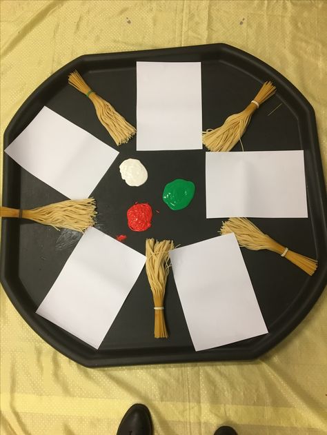 Spaghetti Tuff Tray Ideas, Halloween Curiosity Approach, Italy Eyfs Activities, Pasta Tuff Tray Ideas, Spaghetti Tuff Tray, Outdoor Psed Activities Eyfs, Room On The Broom Tuff Tray, Eyfs Baby Room Activities, Tuff Tray Ideas Babies