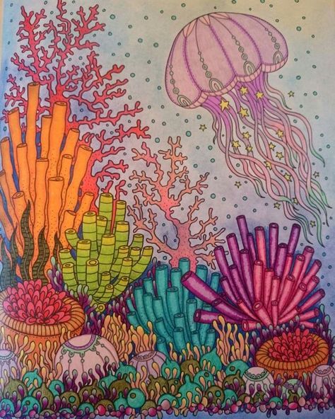 Coloring Pages Free Color By Number, Coral Reef Drawing, Color By Number Worksheet, Drawing With Color, Coral Drawing, Coral Reef Color, Sea Creatures Drawing, Coral Reef Art, Number Worksheet