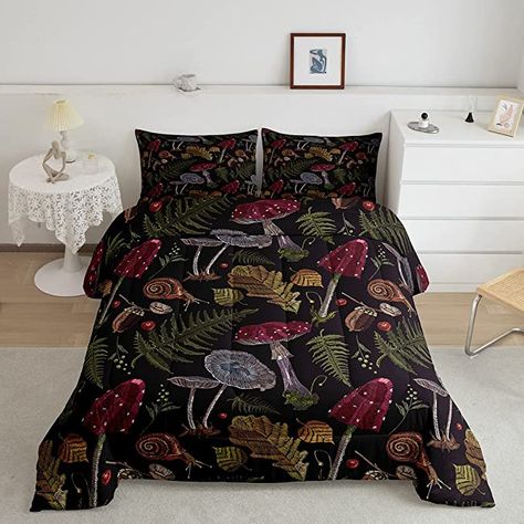 Mushroom Bed, Wild Mushroom, Fallen Leaves, Comforter Set, Bed Comforters, Pillow Cases, Bed, Design