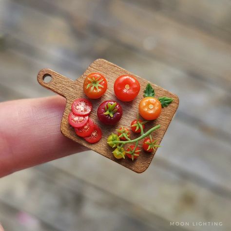 Tomato boards 🍅 . . . . . #tomatoes #polymerclayfood #polymerclay #miniature #polymerclayminiatures #miniaturetomatoes #cherrytomatoes Miniture Food, Barbie Doll House, Tiny Food, Clay Food, Miniature Food, Cute Crafts, Barbie Doll, Tomatoes, Barbie Dolls