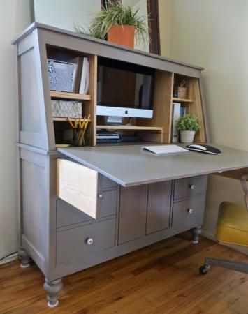 Drop-Down Door Hutch Desk Hutch Desk, Diy Kast, Hidden Desk, Armoire Desk, Drop Down Desk, Computer Armoire, Fold Out Desk, Fold Down Desk, Cottage Shabby Chic