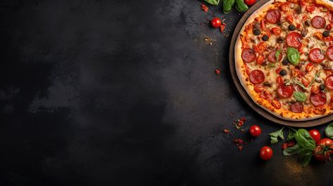 Cooking Delicious Top View Of Pizza On A Textured Gray Background Concept#pikbest#Backgrounds#Others Background Images For Food, Lunch Background, Pizza Images, Pizza Background, Pizza Drawing, Beef Pizza, Easter Cooking, Food Background, Cooking Pizza