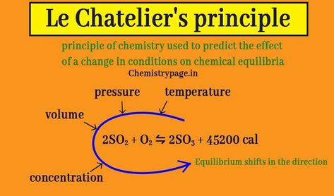 What is Le Chatelier’s principle in chemistry? Temperature and pressure effect Le Chatelier's Principle, Learn Chemistry, Exothermic Reaction, Teaching Chemistry, Chemical Equation, Chemistry Lessons, Chemistry Notes, Dissociation, Exam Papers