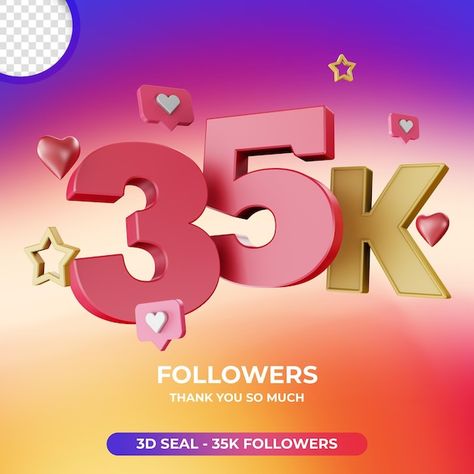 35k followers with 3d instagram icon | Premium Psd #Freepik #psd #thank-you-subscribers #thank-you-followers #follow #social-media-instagram 35k Followers Thank You, 20k Followers Instagram, 35k Followers, Instagram Icon, Adventure Aesthetic, Psd Icon, Instagram Icons, Vector Photo, Instagram Followers