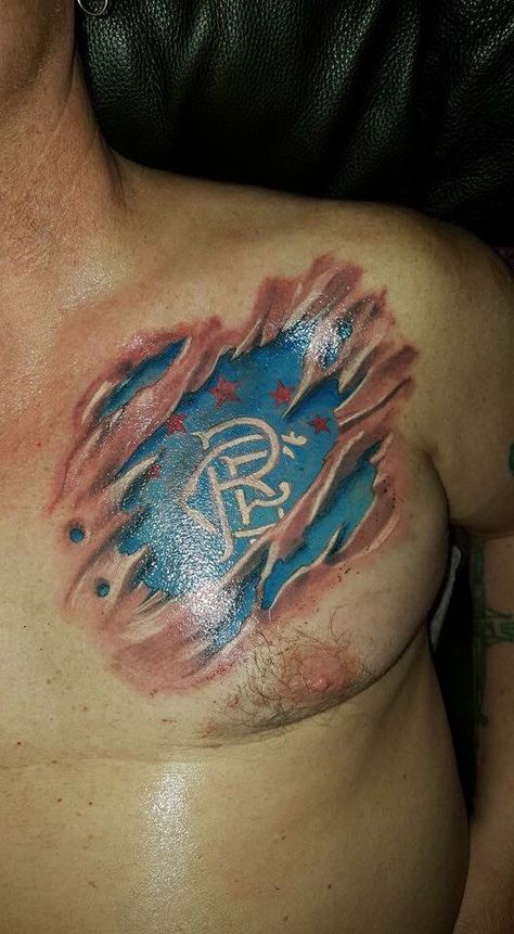 Rangers tattoo Rangers Tattoo, Small Celtic Tattoos, Black Tattoo Ideas, Suit Tattoo, Soccer Tattoos, Tattoo Ideas Simple, Cool Tattoos For Girls, Small Back Tattoos, Football Tattoo