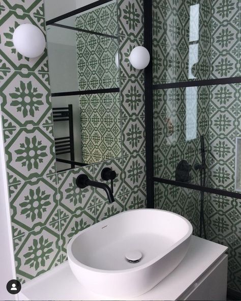 Green bathroom tiles: Inspiration gallery of 10 green tile shapes Green Bathroom Tiles, Green Hexagon Tile, Bert And May Tiles, Types Of Green, Green Subway Tile, Herringbone Mosaic Tile, Kitchen Splashback Tiles, Green Tile Bathroom, Laundry Bedroom