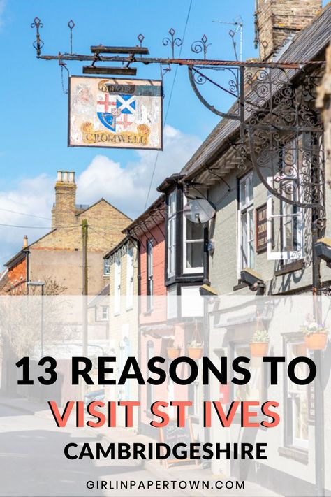 Are you looking for inspiration on places to visit in Cambridge and around the city? Check out this ultimate guide to St Ives with 13 best things to do in St Ives, Cambridgeshire. visit cambridge england | best day trips from london | england bucket lists | east of anglia Cambridge Uk, Day Trips From London, Cambridge England, Packing List For Vacation, Family Weekend, 13 Reasons, Bucket Lists, St Ives, Uk Travel