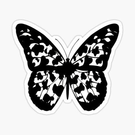 Cow Butterfly Tattoo, Cow Print Tattoo, Cow Print Butterfly, Bff Tats, Sticker Butterfly, Cow Tattoo, Ink Therapy, Print Butterfly, Cute Animals Puppies