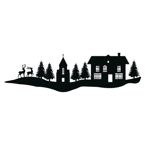 Christmas big Village design Village Silhouette, Village Design, Silhouette Christmas, Free Vectors, Christmas Village, Images Photos, Vector Art, Vector Free, Royalty