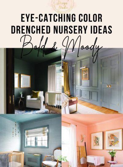 Color Drenching, Sophisticated Nursery, Moody Interiors, Blue Nursery, Painted Ceiling, Green Paint, Nursery Design, Nursery Furniture, Blue Walls