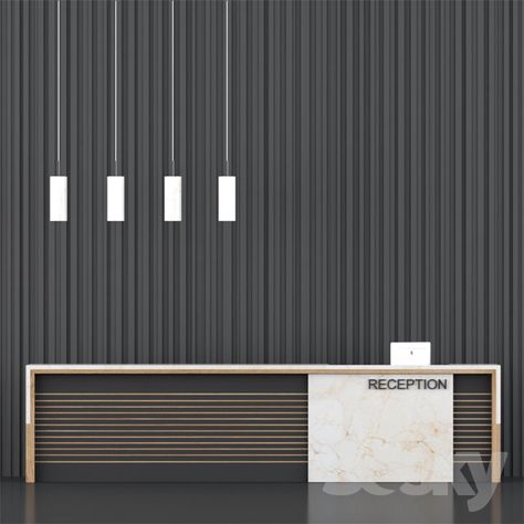 3d models: Other - Reception_49 Modern Office Reception Desk, Modern Office Design Inspiration, Modern Office Reception, Front Desk Design, Reception Area Design, Modern Reception Desk, Reception Desk Office, Hotel Lobby Design, Reception Desk Design