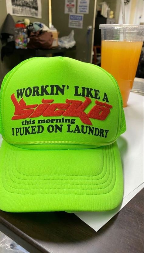 Sicko Trucker Hat, Hip Hop Wear, Streetwear Caps, Custom Fitted Hats, Hat Aesthetic, Trashy Y2k, Denim Ideas, Stylish Summer Outfits, Fashion Cap