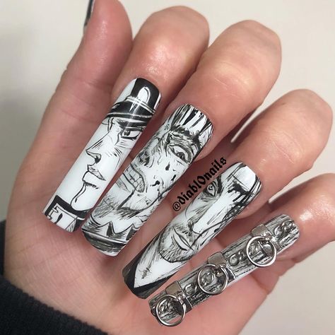 Berserk Nails, Berserk Vagabond, Alien Nails, Anime Nail, Anime Nails, Nails White, Nail Length, Nail Inspiration, Nails Inspo