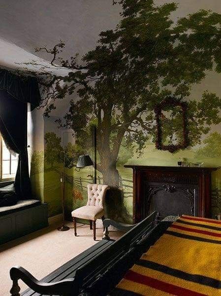 Forest Wall Mural Painted Bedroom, Preschool Mural, Tree Murals, Boutique Bio, Tree Interior, Suite Design, Forest Mural, Tree Mural, Upstairs Hallway