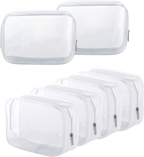 Amazon.com: BEFORYOU 6 Pack Clear Toiletry Carry Pouch with Zipper Portable Plastic Waterproof Cosmetic Bag TSA Approved for Vacation Travel Bathroom and Organizing (White, Small) : Beauty & Personal Care Vacation Bathroom, Tsa Approved Toiletries, Packing Hospital Bag, Clear Travel Bag, Travel Bathroom, Clear Cosmetic Bag, Cosmetic Bag Organization, Best Amazon Products, Tsa Approved