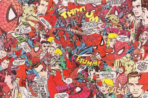 Spider-Man Comic Collage. pic.twitter.com/M2PC8i8vv5 Spider Man Cover Photo, Spider Man Pc Wallpaper, Spiderman Computer Wallpaper, Spiderman Pc Wallpaper, Wallpaper Spider Man, Spiderman Comic Books, All Spiderman, Comic Collage, Vintage Spider