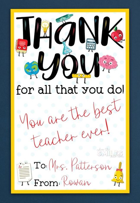 FREE Teacher Appreciation Thank You Printable - Two Versions! Great for Teacher Appreciation Week & End-of-School-Year Gifts! | Where The Smiles Have Been #teachergift #teacherappreciation #school #endofschool #lastdayofschool #thankyounote #teacherthankyou #freeprintable #giftcardholder #freeteacher #PTA #PTO #schoolsupplies Words For Teachers Thank You, Printable Thank You Cards For Teachers, Take Note Teacher Appreciation Free Printable, Take Note Teacher Appreciation Printable, Thank You For Being My Teacher Printable, Teacher Appreciation Quotes, Thank You Printable, Teachers Day Card, Appreciation Thank You