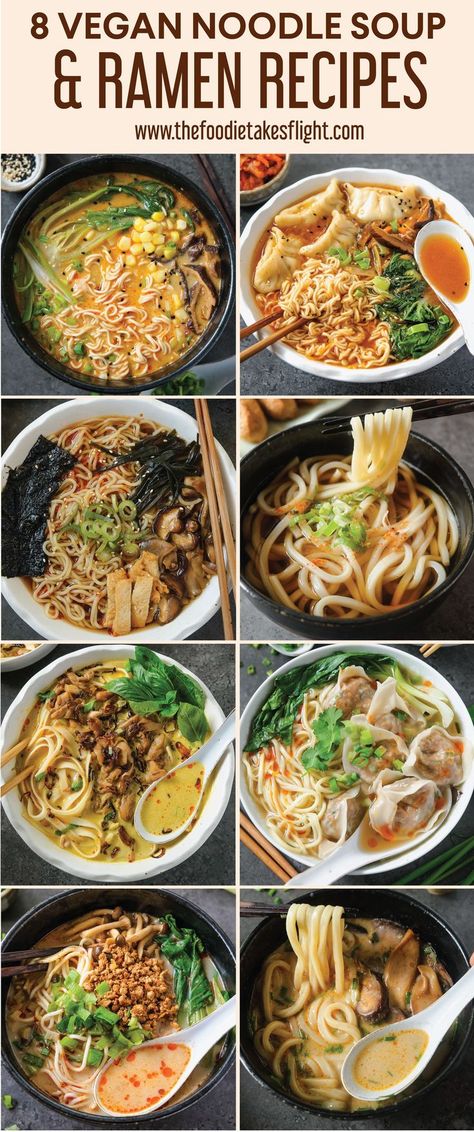 Vegan Noodle Soup, Ramen Dinner, Asian Soup Recipes, Ramen Recipes Easy, Bowl Of Noodles, Homemade Ramen, Noodle Recipes Easy, Vegan Ramen, Ramen Recipes