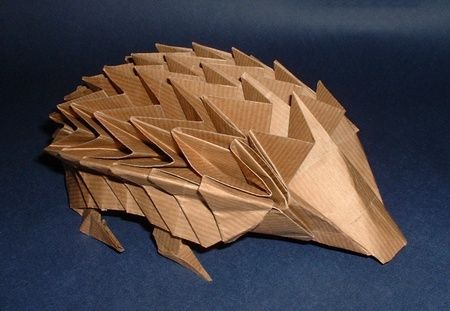 origami hedgehog Origami Hedgehog, Origami Book, Movie Crafts, Origami Diagrams, Paper Carving, Paper Cutout Art, Folding Origami, Origami Folding, Origami Animals