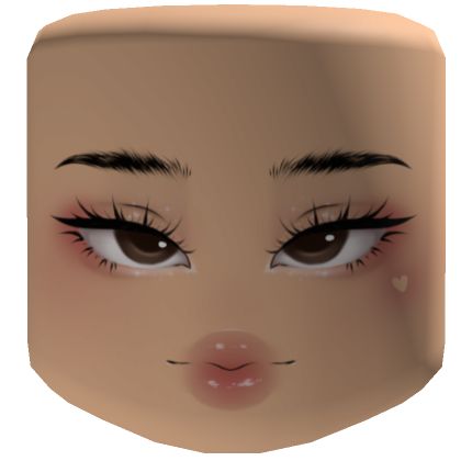 Cute Makeup With Heart Makeup Roblox Faces, Roblox Face Drawing, Roblox Makeup Faces, Cute Roblox Faces, Roblox Makeup, Tiktok Affiliate, Face Roblox, Roblox Face, Latina Makeup