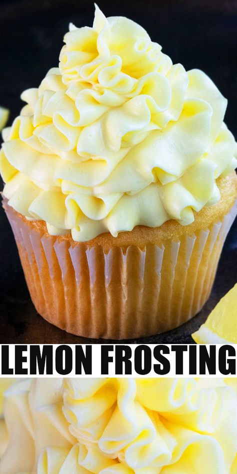 Lemon Frosting Recipes, Lemon Buttercream Icing, Easy Icing Recipe, Icing Buttercream, Easy Icing, Lemon Buttercream Frosting, Store Bought Frosting, Easy Frosting, Frosting Recipes Easy