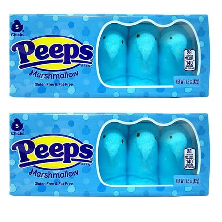 Easter Peeps Marshmallow Blue Chicks Easter Candy (Pack of 2), 5 Count Treats for Easter Baskets and Decorations Treats For Easter, Peeps Marshmallow, Adult Snacks, Decoration Easter, Holiday Party Favors, Retro Candy, Easter Peeps, Baked Goodies, Easter Basket Stuffer