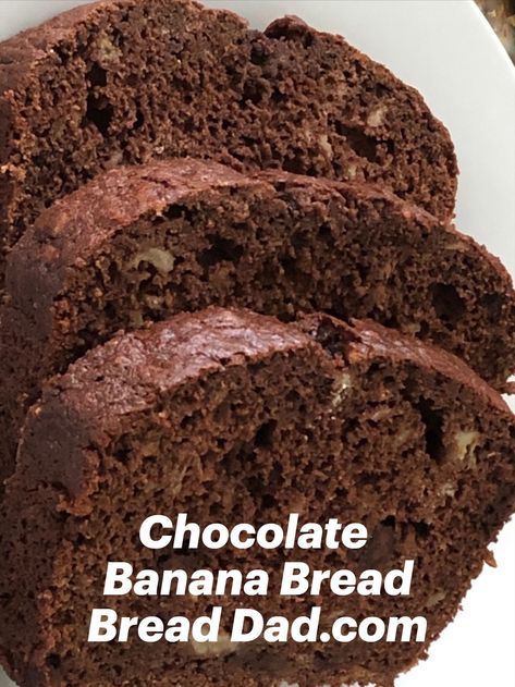 Here is an easy chocolate banana bread recipe. This is a more adult friendly version of chocolate banana bread. It is not covered in chocolate chips… so you can actually taste the bananas. #BananaBreadRecipe #ChocolateBananaBread #ChocolateBananaBreadRecipe #ChocolateChipBananaBread #BananaBreadChocolate Easy Chocolate Banana Bread, Easy Banana Bread Recipes, Bread Machine Banana Bread, Applesauce Bread, Chocolate Chip Banana Bread Recipe, Chocolate Banana Bread Recipe, Quick Bread Recipes Easy, Blueberry Banana Bread, Bread Maker Recipes