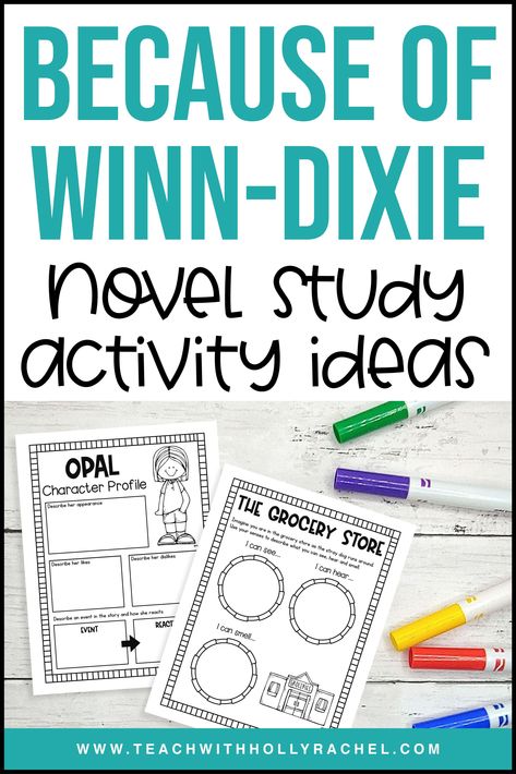 Because Of Winn Dixie Novel Study, Winn Dixie Projects, Winn Dixie Activities, Because Of Winn Dixie Activities, Winn Dixie Book, Because Of Winn Dixie, Gifted Classroom, Setting Description, Active Reading Strategies