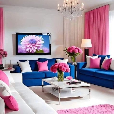 Blue Apartment Decor, Blue And Pink Living Room, Decor Ideas For Living Room, Home Decor Cozy, Animal Humour, Studio Apt, Creative Storage Solutions, Shabby Chic Room, Black Living Room