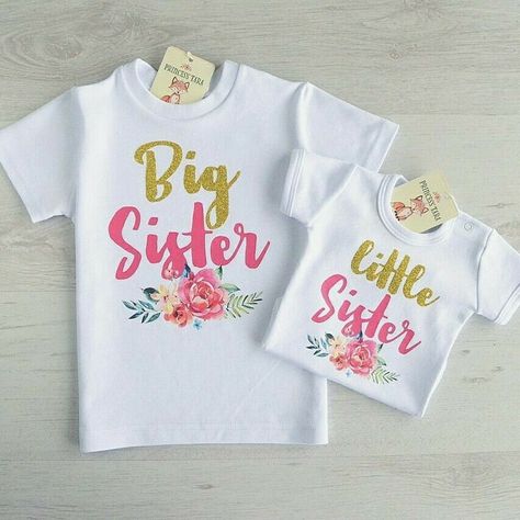 Big Sister And Little Sister, Matching Sister Outfits, Big Sister Little Sister, Matching Sisters, Sibling Outfits, Sibling Shirts, Sister Outfits, Sister Shirt, Big Sister Shirt