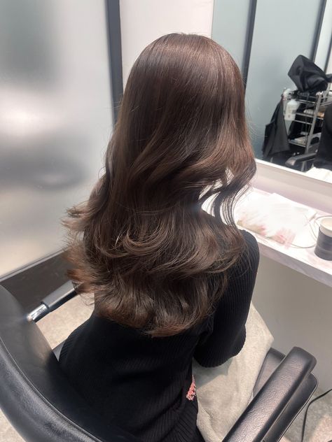 Teenagers Hairstyles, Korean Hair Salon, Brown Hair Aesthetic, Teenage Hairstyles, Long Shiny Hair, Brown Hair Inspo, Candy Hair, Layered Haircuts For Medium Hair, Korean Hair