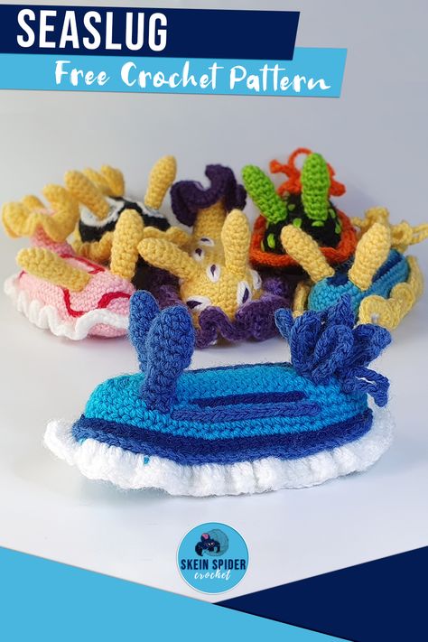 Crochet Nudibranch Pattern, Sea Slug Nudibranch, Nudibranch Crochet Pattern, Nudibranch Crochet Pattern Free, Sea Slug Crochet Pattern Free, Free Goldfish Crochet Pattern, Crochet Sea Slug Pattern Free, Sea Slug Crochet Pattern, Slug Crochet Pattern Free